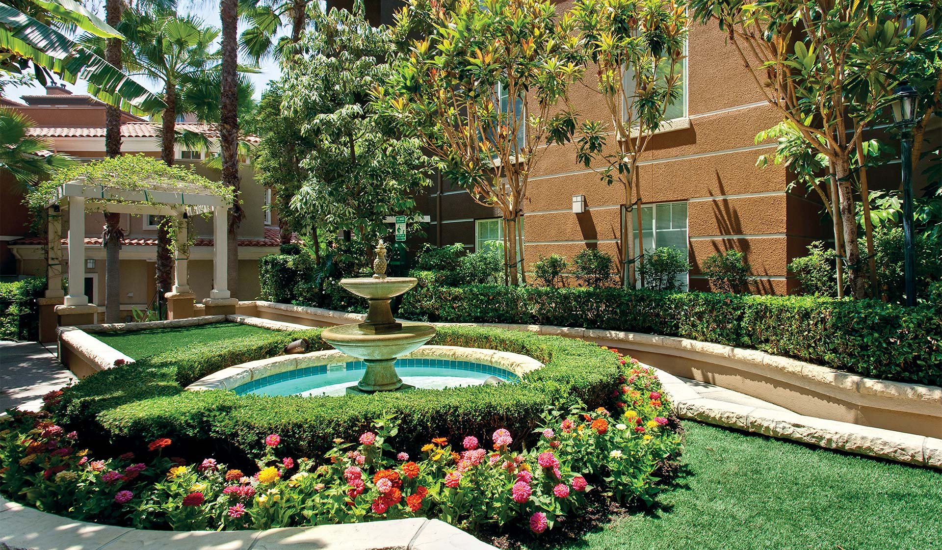 Water features and lush landscaping surround our community